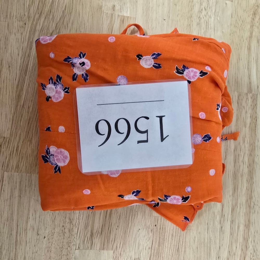 Free People Womens Orange Floral Polka Dot Ruffle Mini Dress Open Back Size XS - Picture 6 of 7